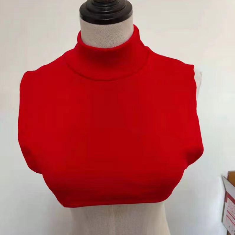 Women's Striped Semi-High Neck Cotton Decorative Collar Pullover: Warm & Fashionable Innerwear for Autumn/Winter