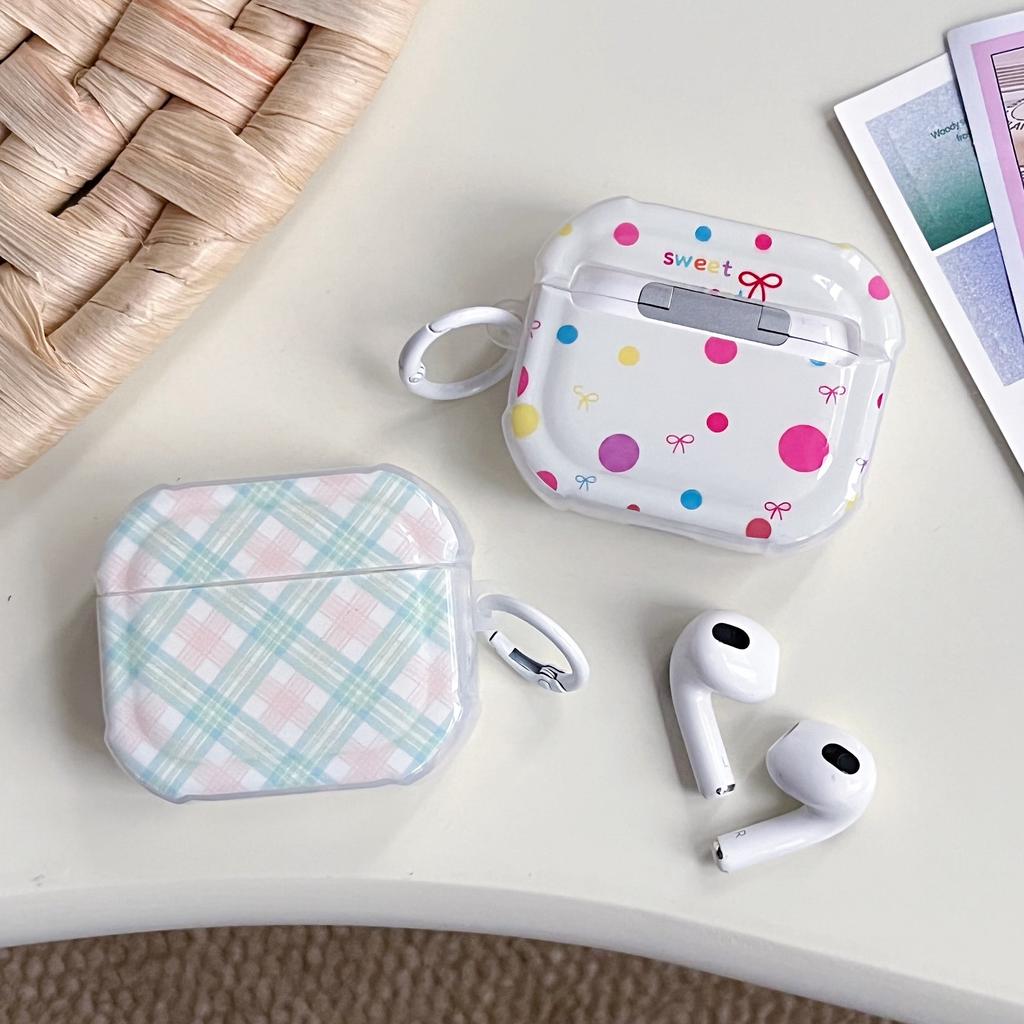 Polka dot bow four corners anti-drop applicable AirPods 1 protective case pro1/1/1 generation apple bluetooth headset case