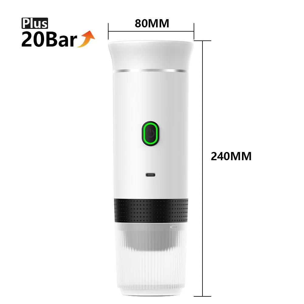 Wireless Electric Portable Espresso Coffee Machine for Car & Home Camping Coffee Maker 3-in-1 Capsule Powder Travel Coffee Mak