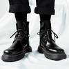 Mode 2024 Stiefel Herren Mode Schwarz Herren Arbeitsstiefel Atmungsaktive Schuhe Mann Bequeme Stiefel Schnürschuhe Herrenschuhe High-Top Sneaker Schuhe