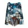 Women's Christmas Print Lightweight Sweater Casual Long Sleeve Knitted Pullover