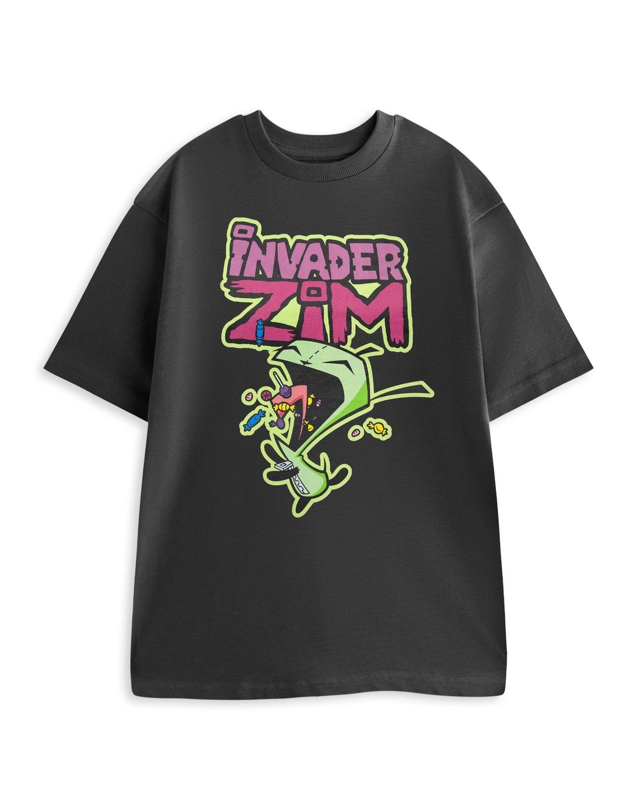

Invader Zim Grey Sweet Treat Short Sleeved 100% Cotton T-shirt Mens Tees Top Mens XL