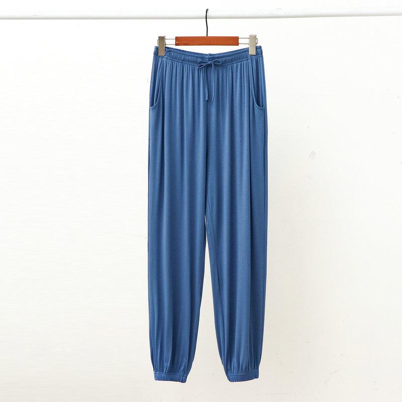 Fdfklak Pantalon de Pyjama pour Homme en Modal Lâche Décontracté Pantalon Harem Printemps Automne Pantalon d'Intérieur Tenue de Nuit Pantalon Homme 3XL