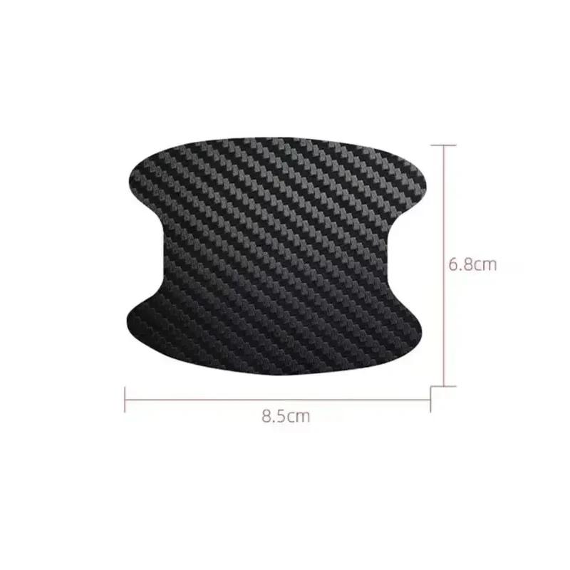 4 Pieces of Car Door Handle Protective Film, Carbon Fiber Stickers, Scratch Resistant Covers, Exterior Accessories,Car Film
