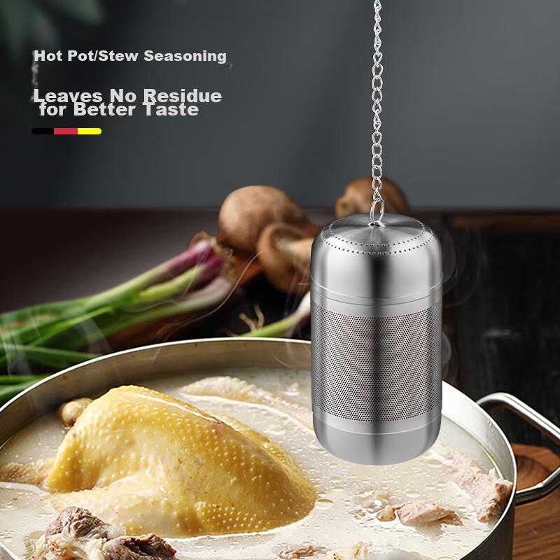 Newair 316 Stainless Steel Seasoning Ball Bag, Household Strainer, Large Spice Rack, Braising Pot, Soup Pot, Stew Pot, Condiment Container