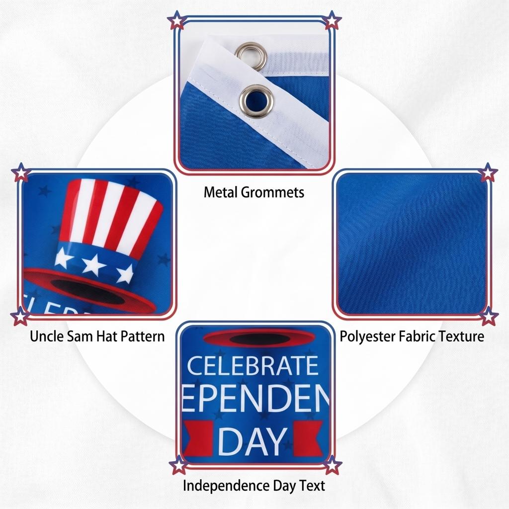 Fan Shaped Polyester Banner Festival Hanging Flag Yard Party Layout Ornament