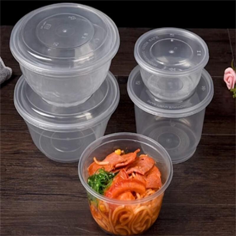 Disposable Round Transparent Food Containers with Lids