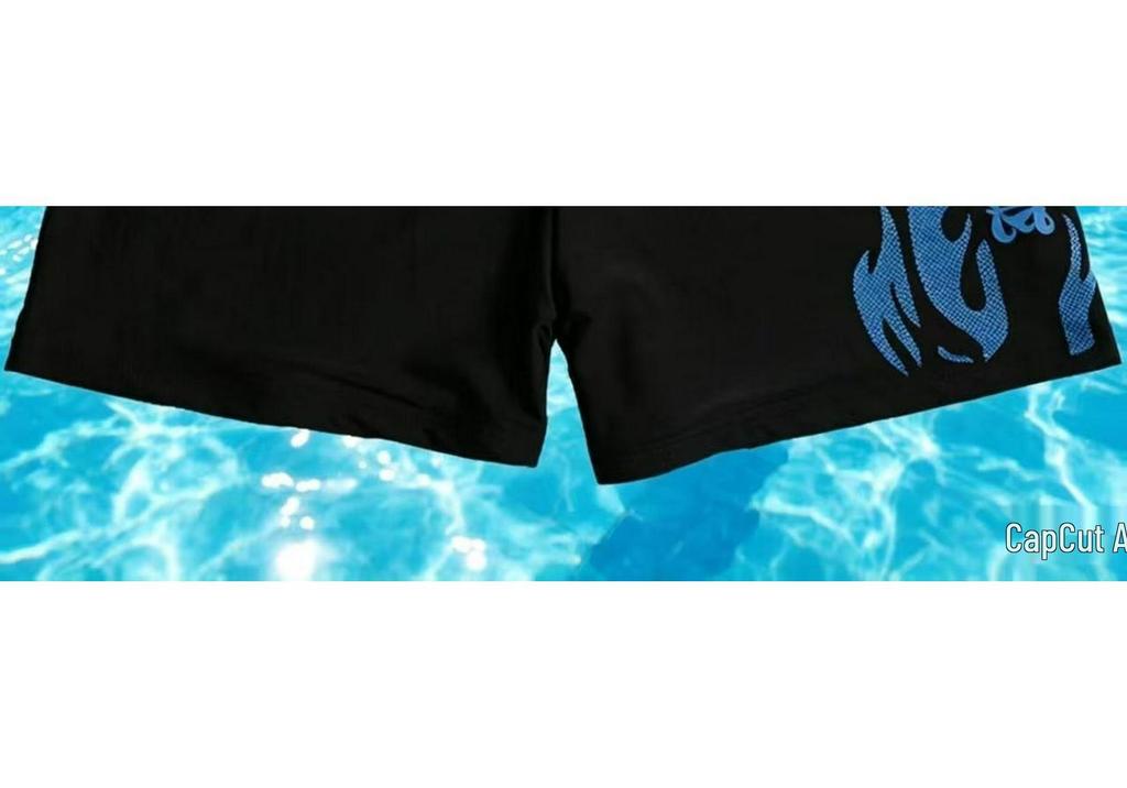 Men's Large Swim Trunks with Anti-Embarrassment Cap & Goggles - Professional Three-Piece Swimwear Set