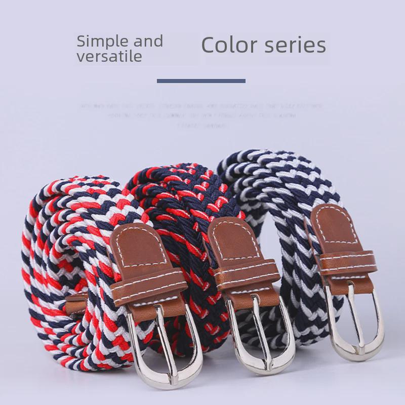 Unisex Fashionable Elastic Canvas Belt - Versatile and Simple Design