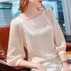 Chiffon Women's Spring Collection Women's Seven Quarter Sleeved Small Shirt French Square Collar Top
