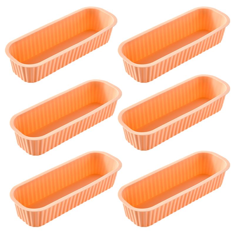 6Pcs Rectangular Silicone Mold Mini Loaf Baking Pans Candy Toast Mould Bread DIY Kitchen Supplies Cake Bakeware Pan Baking Tools