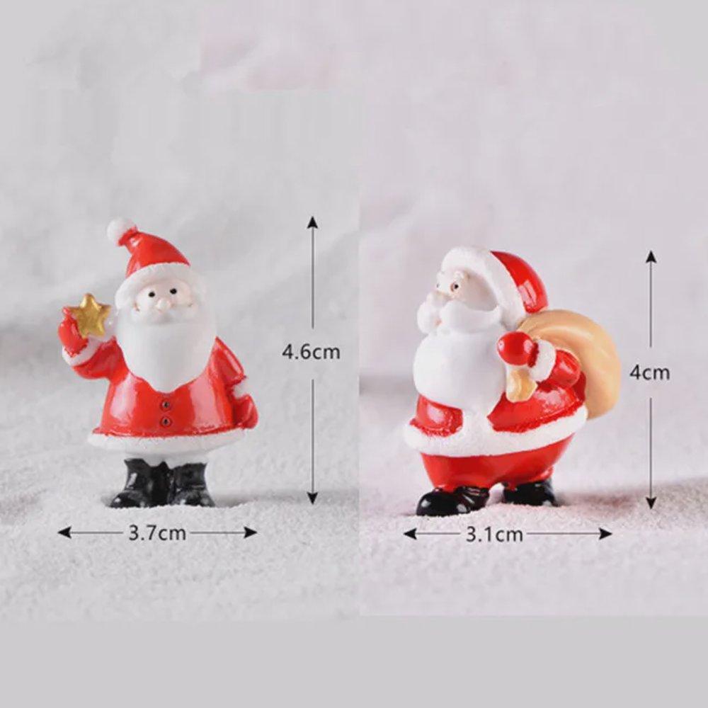 8pcs Miniature Christmas Figurine Set Christmas Decoration Fairy Snowman Santa Claus Miniature Figurines Xmas Gifts DIY Home Decor