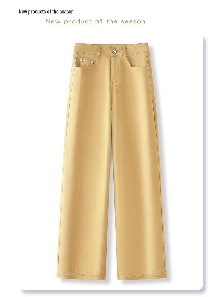 Yellow Retro High-Waist Women's Jeans - Spring/Autumn 2025: Straight, Slimming, Loose, Narrow/Wide Leg Options