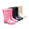 Fashion Snow Women's Shoes Candy Color Women's Rain Boots Non-slip Rain Shoes Medium Tube Water Shoes Kitchen Waterproof Glue Shoe Cover Shoes