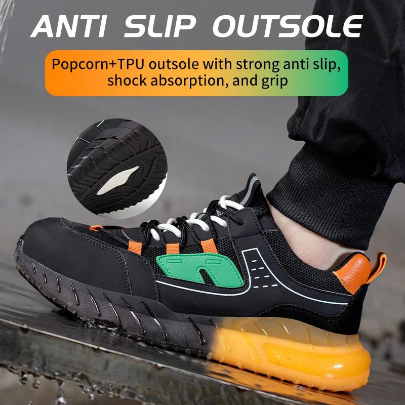 Neue Mode Arbeitssneaker Schutzschuhe Industriell Durchstichfest Anti-Smash Stahl Unzerstörliche Zehe Herrenstiefel