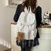 Schoolbag Sweet Bow Fashion School Bag Female College Student Class Commuter Backpack Winter New Cute Corduroy Backpack