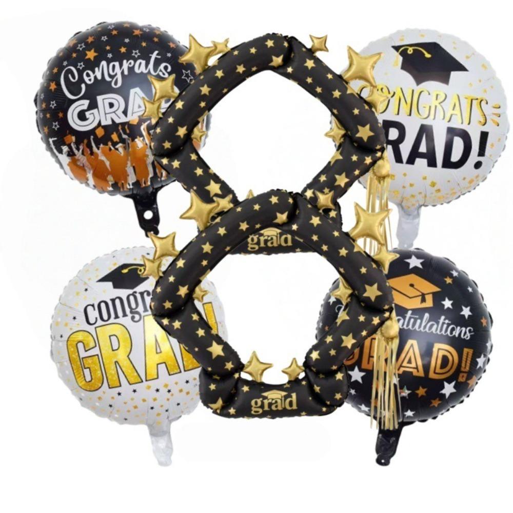 18inch Round Graduation Balloons Standing Balloon Decorative Arrangement Foil Balloon 4D Design Helium Balloon