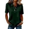 Womens Spring Tops Short Sleeve Polo Collar Blouse Summer Shirts for Women Casual Button Down Womens Summer Shirts