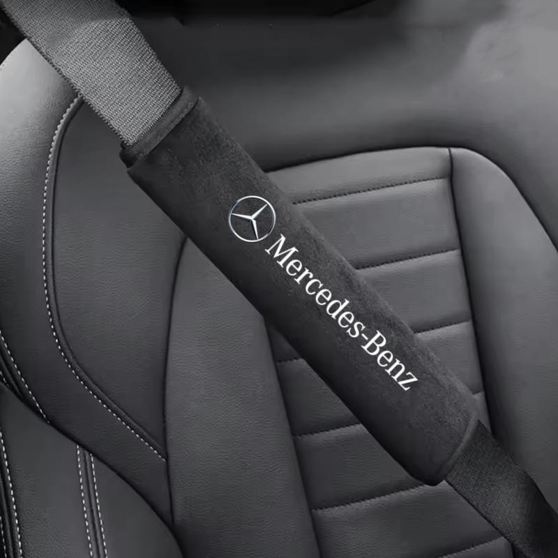 CQN1 Car Seat Belt Leather Shoulder Protector Safety Belt 2pcs For Mercedes Benz S320 W164 W203 W204 W168 C180 E320 A200 CLA CLK CLS