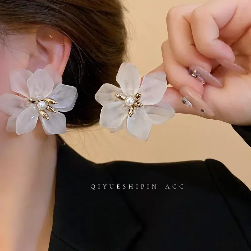 Sommer Kreative Geschenke Übertriebene Acrylblume Feiertags-Ohrringe Süße Wassertropfen-Ohrringe Statement Schmuck Accessoires Geschenke