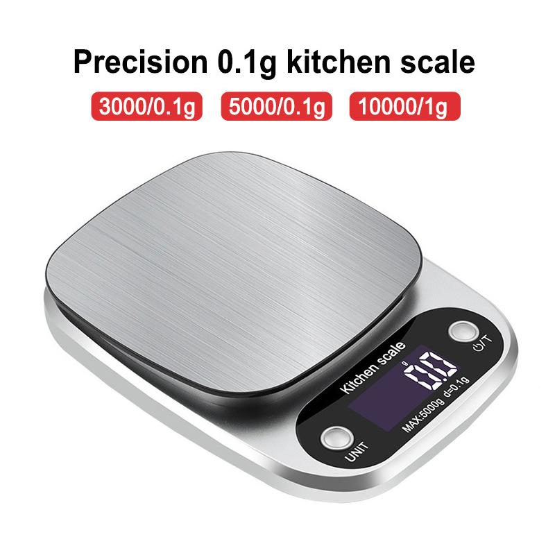 Digital Kitchen Scales 3/5/10kg Stainless Steel Weighing For Food Diet Postal Balance Measuring LCD Precision Electronic Scale