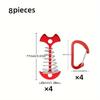 8pcs Stainless Steel Deck Nails with Spring Buckle, Fish Bone Design for Secure Binding, Suitable for Outdoor Camping and Hiking