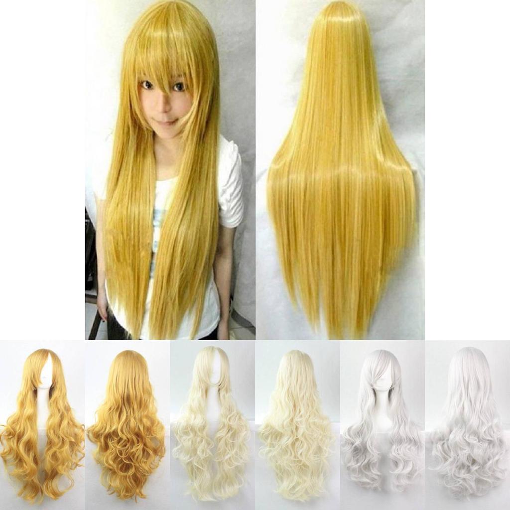 80cm Lange Wellenperücke in Lebhaften Farben Hochtemperaturfaser Ideal für Cosplay-Veranstaltungen