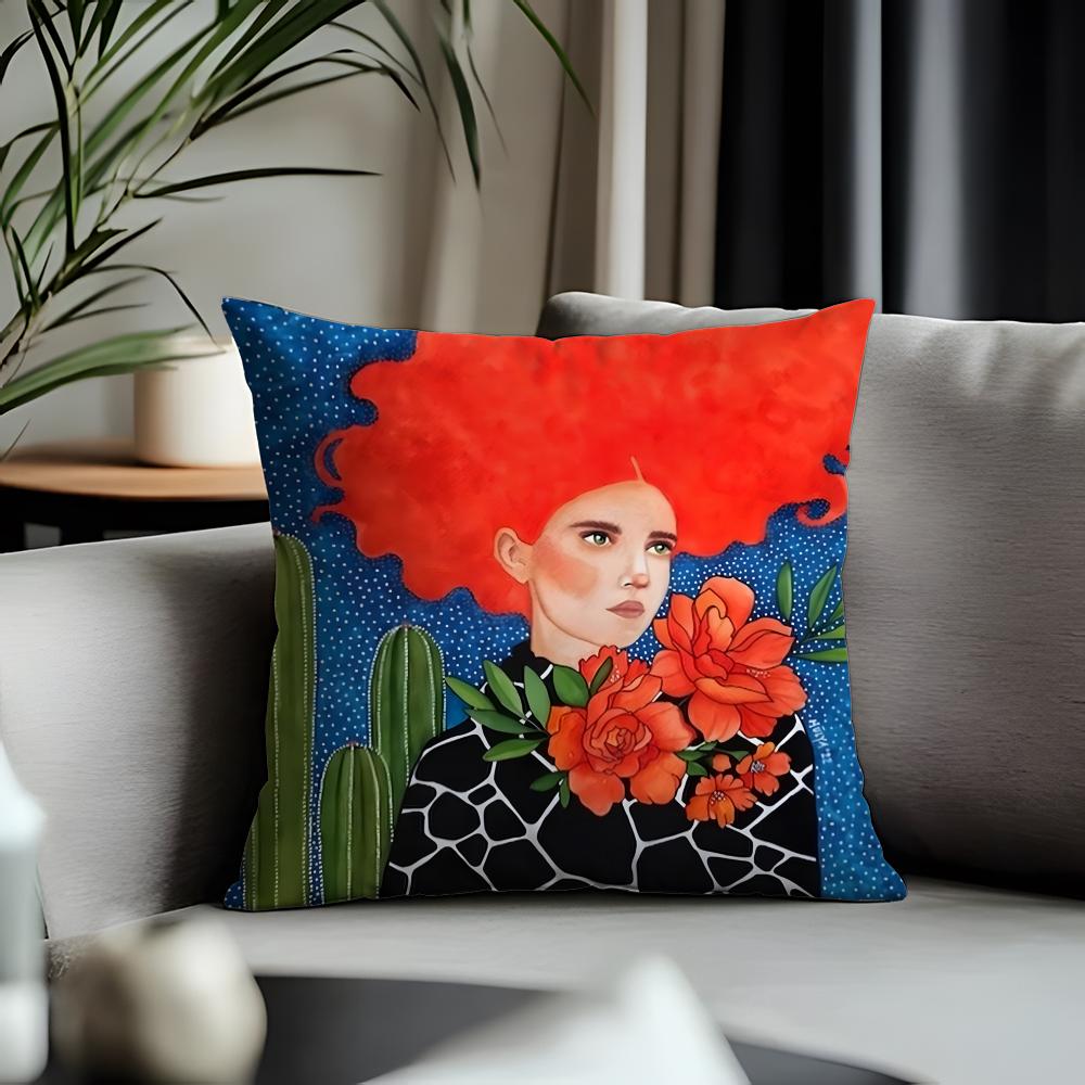 Trending Hhulya Ozdemiried Cushion Cover Antidustmite Pillowcase Invisible Zipper Silky Short Plush Sofa Cushion Cover