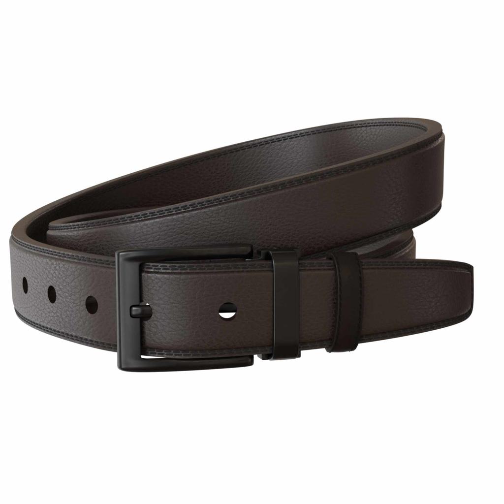 Men's Leather Belt 4 Cm with Anthracite-Colored Buckle