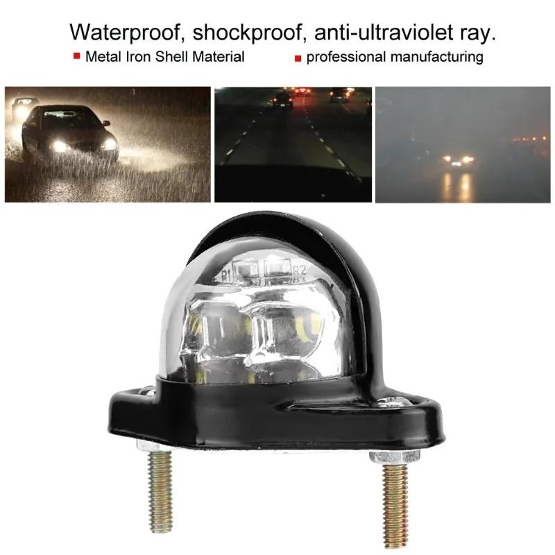 Motorcycle License Plate Light - 12V 6LEDs Reflector, Trailer Truck Lorry License Plate Light