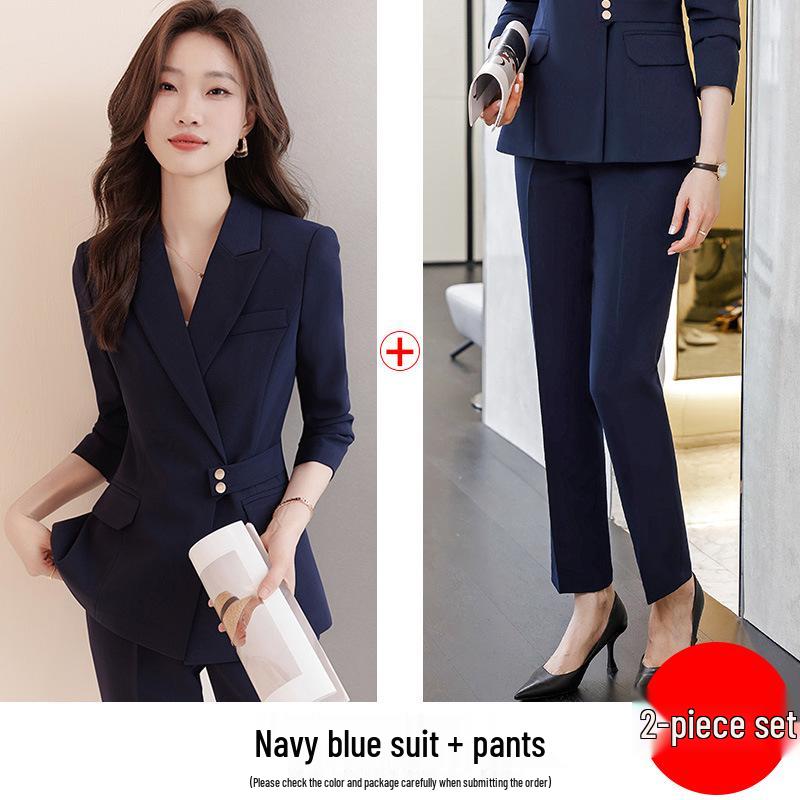 Women's Slim-Fit Professional Suit Set, New Autumn/Winter Collection, Ideal for Real Estate or 4S Store Sales Office