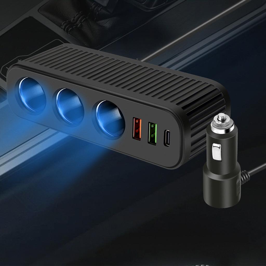 Car Charger Adapter 3 Socket Splitter with Safety Features 3 Way Car Power Outlet Adapter Upgrades for Multiple Devices