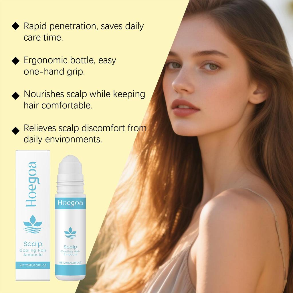 Hoegoa Peppermint Scalp Rolling Balls Essence - Gentle and soothing hair care essence for massaging the scalp.