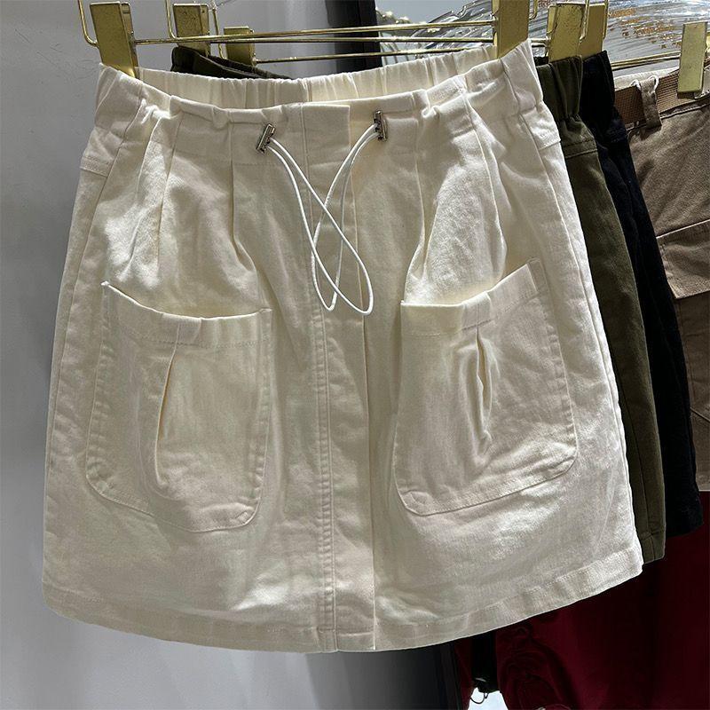 

Літня спідниця для жінок великого розміру: Легкий, дихаючий і шикарний робочий одяг із шнурком на талії XXXL бежевий