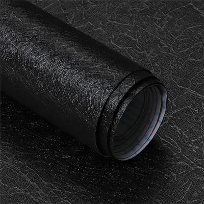 Black Silk Contact Paper, Home Decor, Paper Textured Self-Adhesive Wallpaper For Cabinet Table Chair Room Backdrop Renovation