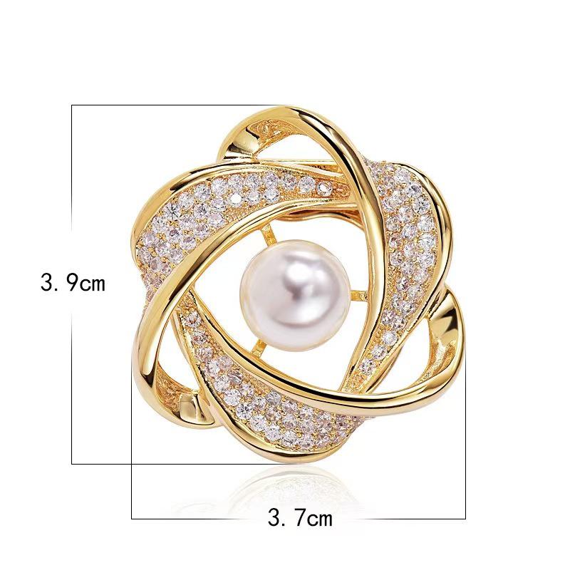 

Gold Rhinestone Knot Button & Tie Clip Brooch – High-End Versatile Accessory