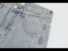 Trendy Herrenhose aus gewaschenem Denim mit geradem Bein und Kontrastnähten im Punk-Stil mit Tintenspritzern und Katzenschnurrhaar-Details