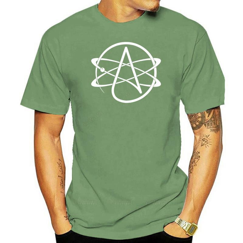 ATOMIC WHIRL ATHEIST SYMBOL AMERICAN LOGO ANTI RELIGION MENS WOMENS Men Tops Tee Fashion TShirt Custom Special Print T Shirt S