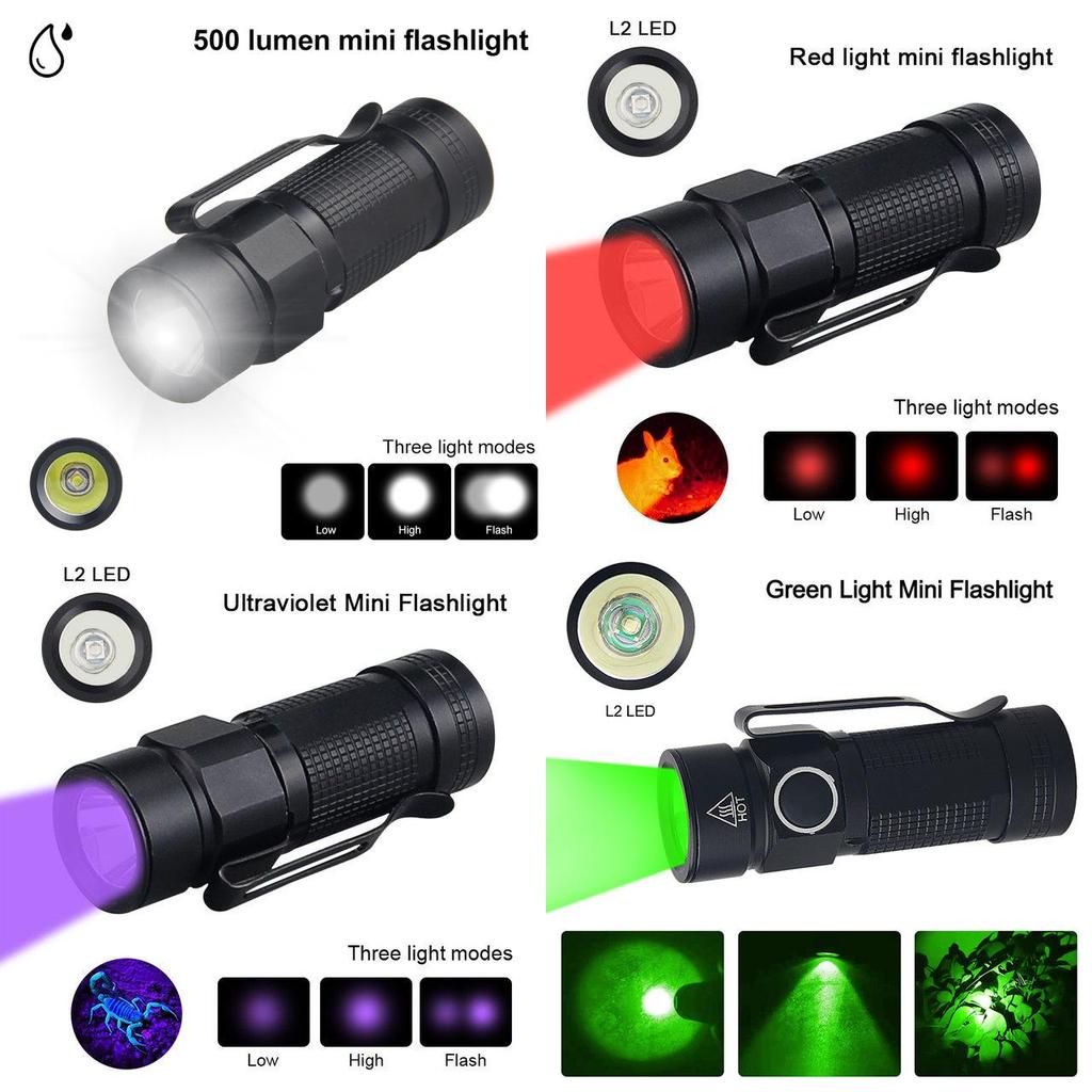 Pocket Mini Portable Led Usb Flashlight Waterproof Small Torch For Hiking Travel