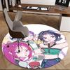 1pc Anime Design Round Carpet with "MIRA" Print - Office Chair Mat, Non-Slip Rug for Home Decor, Seasonal Gift, Suitable for Office, Living Room