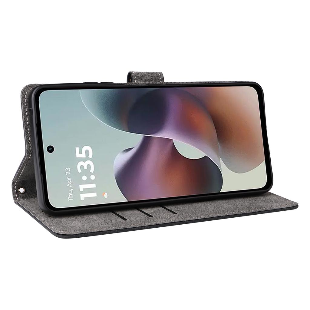 עבור Motorola Moto G56 5G כיסוי ארנק חוסם RFID כיסוי טלפון מעור PU עם מעמד ורצועה