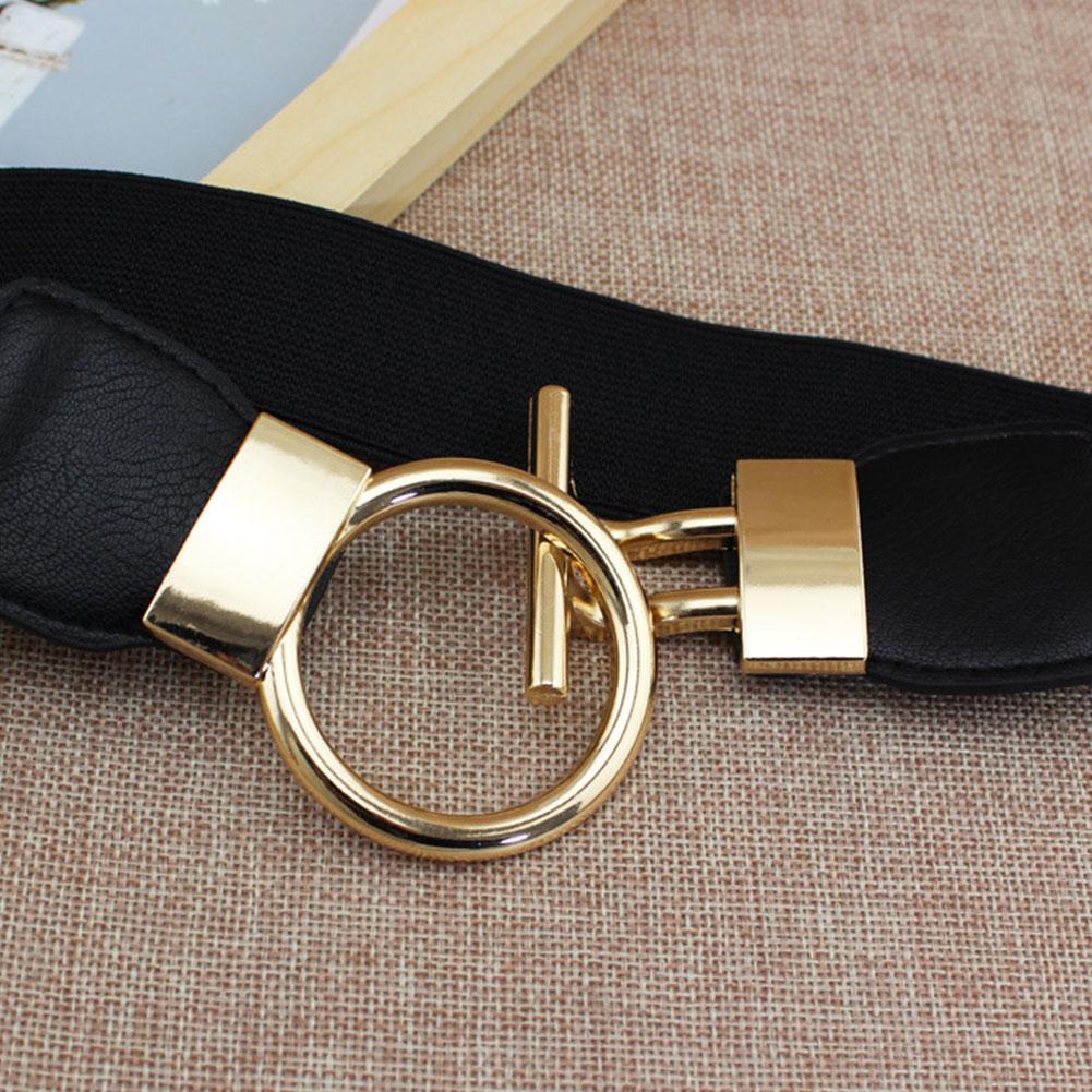 Women Adjustable Thin Belts Ladies Fashion Luxury Brand Skinny Coat Jacket Dress Waist Belt Gold Round Button Waistband
