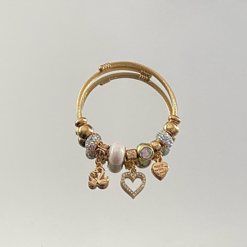 Modisches Herz-Charms-Armband mit verstellbarem Wasserfall-Stil zum Verschenken