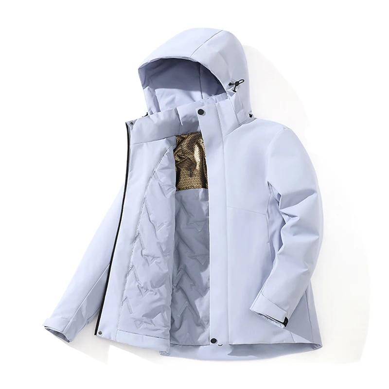 Unisex Winter Warm Waterproof Cotton Jacket Hiking Climbing Trekking Skiing Rain Coat Men Windproof Fleece Windbreaker Coat