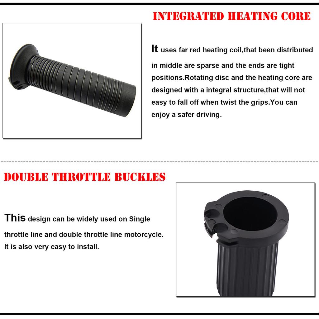 2 Pairs Motorcycle Hand Grips Hot Handlebar for Motorcycle 12V Warmer Handle Heat Grip Electro-Thermal
