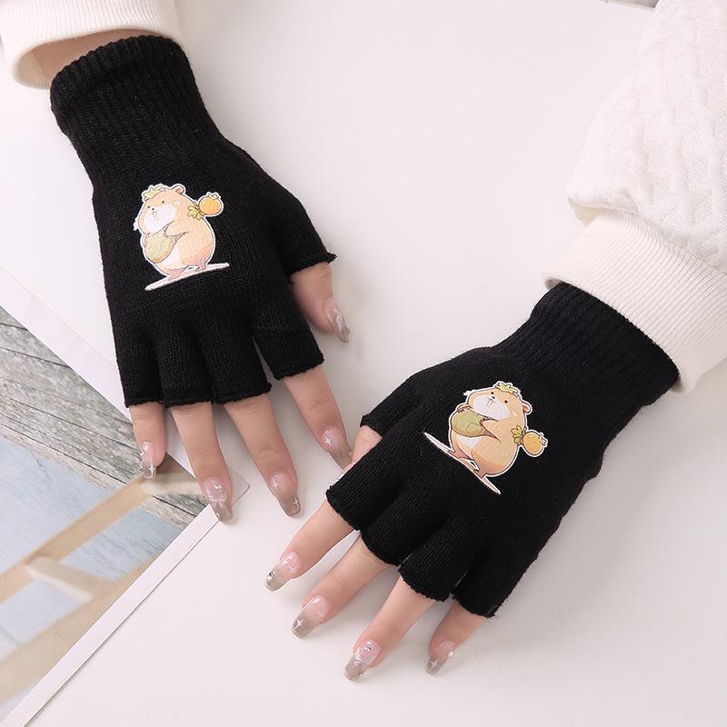 Fingerless Wool Gloves: Touchscreen-Compatible Knitted Cycling Gloves for Autumn and Winter Warmth