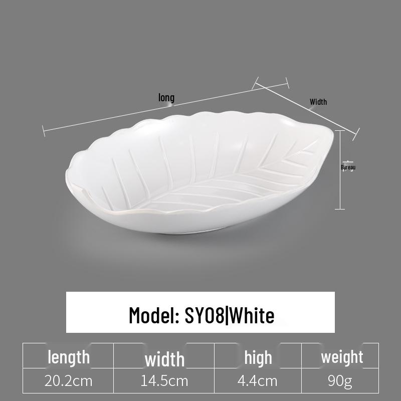Irregular Shaped White Melamine Plates for Hotel & Restaurant - Porcelain Imitation Cold Dish Saucers
