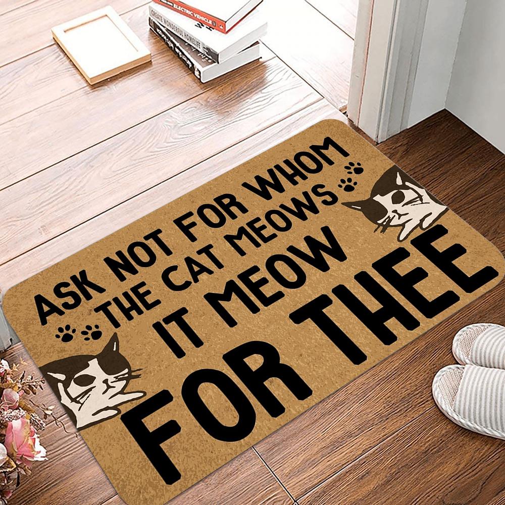 Hi Bye Cat Welcome Funny Doormat for Front Door Mat Indoor Entrance,Home Front Door Bathroom Garden Kitchen Decor