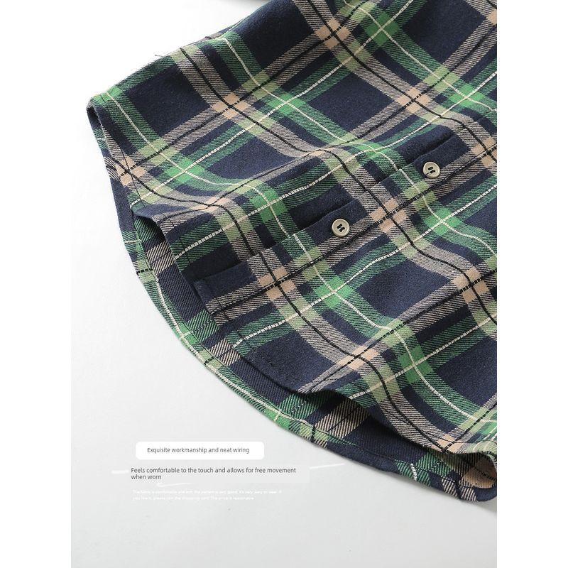 Right European Style Boys' Plaid Shirt 2026 Spring and Autumn New Children's Clothing Trendy Pure Cotton Jacket for Kids