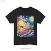 Starry Night T Shirt Fighters Van Gogh Vintage Slightly Stretched Fashion Graphic Top For Everyday Wear Casual Homme